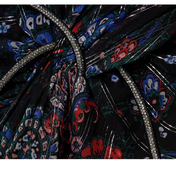 Veronica Beard Kaira metallic printed silk-blend chiffon maxi dress size 10 - Picture 4 of 16